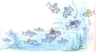 Стих: Горе - рыболов (иллюстрации: Сутеев В.) рыбы под водой