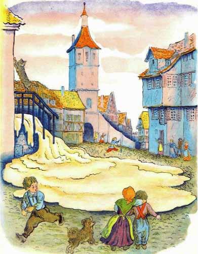 сказка: Горшок каши каша на городских улицах