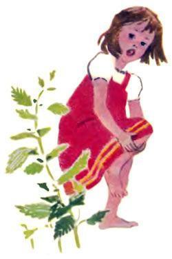 девочка обожгла ногу о крапиву