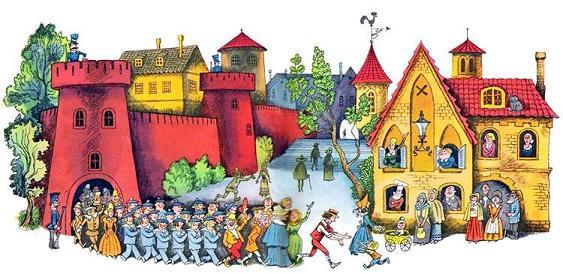 средневековый город замок стены