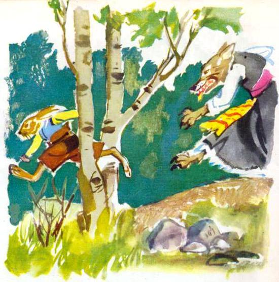 Храбрый заяц и волчица