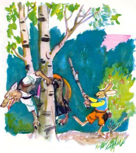 Храбрый заяц и волчица