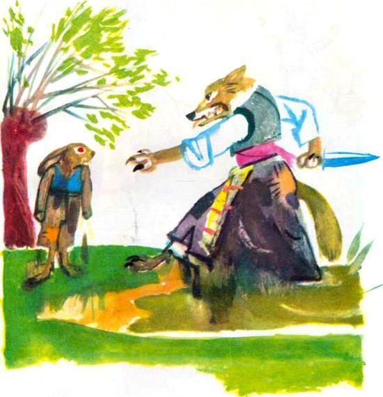 Храбрый заяц и волчица