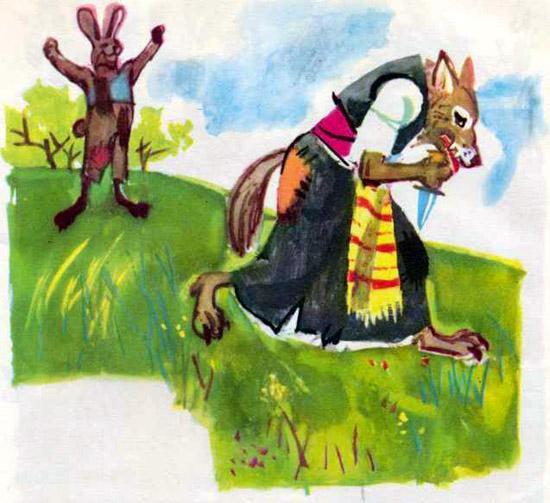 Храбрый заяц и волчица