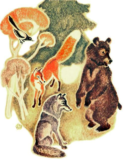 Хвосты (русская сказка) Медведь опоздал