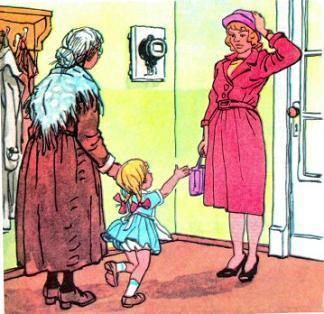 бабушка и Ниночка вернулись домой и встретили маму