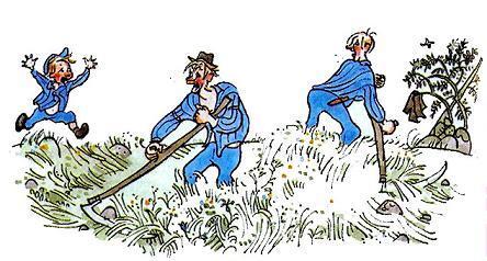 Альфред вместе с папой Эмиля косил траву на Северном лугу