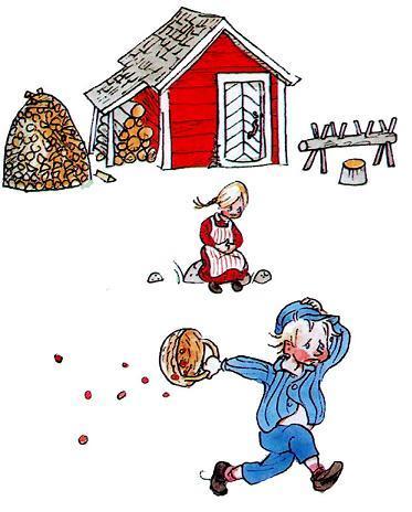 Как маленькой Иде пришлось стать проказницей (повесть) Эмиля словно подстегнули. Когда он рванул с места в карьер, земляника снова так и брызнула из корзинки.