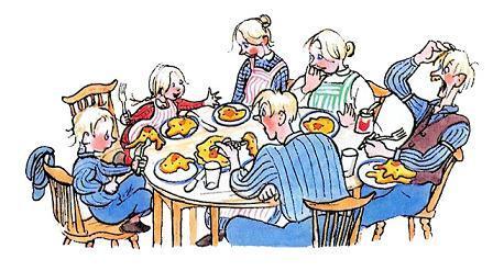 Как маленькой Иде пришлось стать проказницей (повесть) когда они все вместе сидели вокруг кухонного стола и ели дивные блины, маленькая Ида сказала