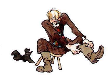 Папа Эмиля, ворча, натянул сапоги