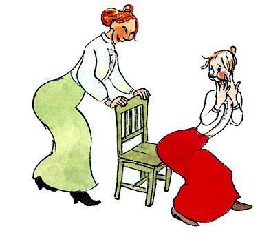 учительница посадила на стул Лину