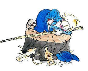 Эмиль вырезал себе в столярной один из самых красивых на свете нищенских посохов