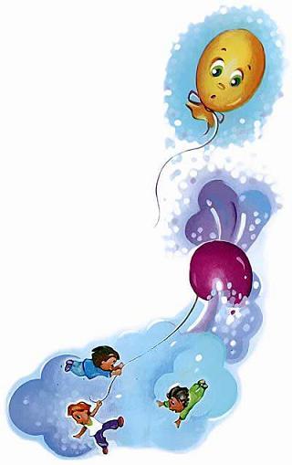 воздушные шарики оборвались и улетели в небо