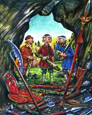 братья отвалили камень пещеры а там оружия