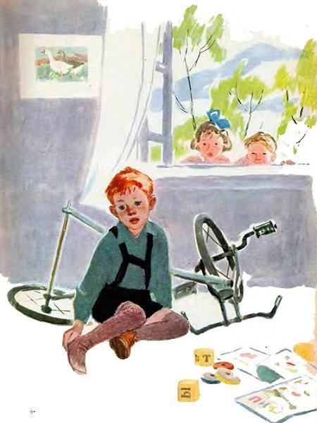 Как Миша хотел маму перехитрить (рассказ) Как Миша хотел маму перехитрить на полу с поломанным велосипедом