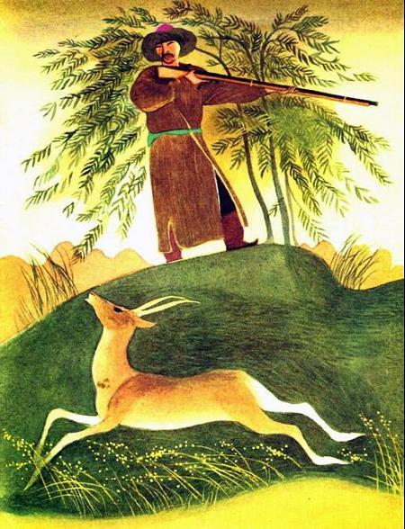 Как лентяй в столб превратился (сказка) охотник целится в косулю