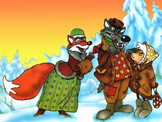 лиса и овца волк пытается отобрать тулуп