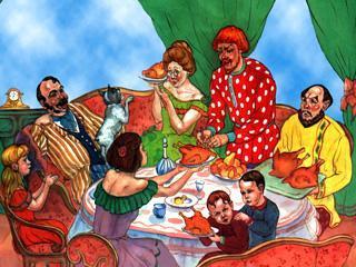 Как мужик гусей делил (сказка) мужик гусей делит за столом