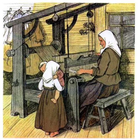 Как рубашка в поле выросла (рассказ) ткут ткацкий станок