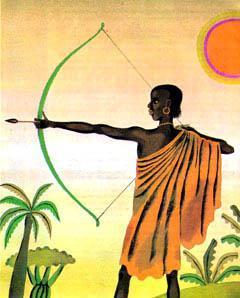 Как три друга сватались к дочери вождя (сказка) чернокожий лучник Сампа стреляет из лука