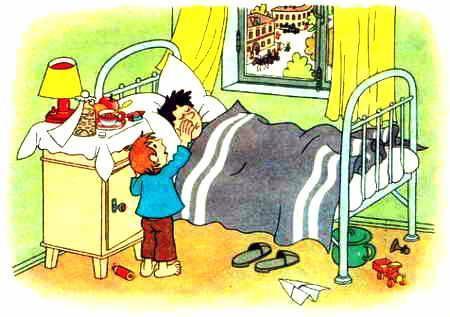 малыш ухаживает за больным