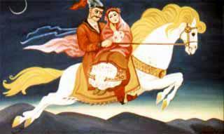 Казак Мамарыга (сказка) Сели они на златогривого коня и умчались.