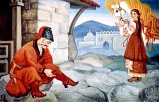 Казак Мамарыга (сказка) Казак Мамарыга одевает подареные стариком сапоги