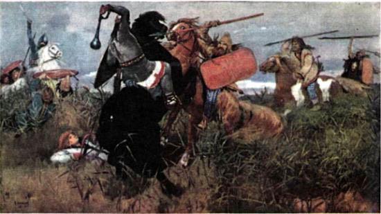 Поединок богатырей. С картины В. Васнецова.