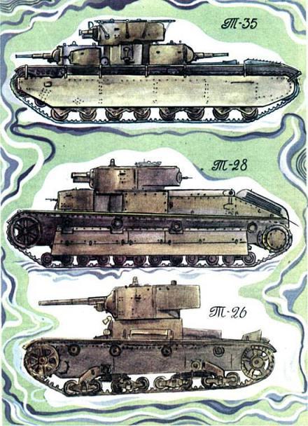 Танки, поступившие на вооружение Красной Армии в 30-х годах.