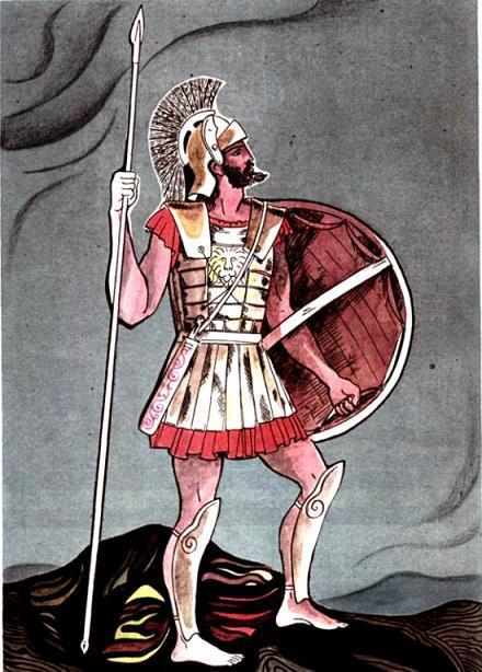Афинский гоплит – воин с тяжёлым вооружением.