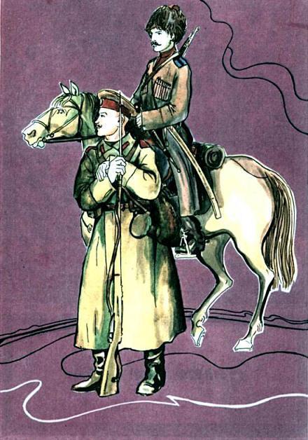 Русский пехотинец и кавалерист начала XX века.