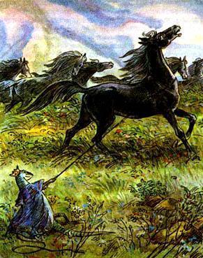 Колдовской сапфир (сказка-повесть) ящерица ловит коня