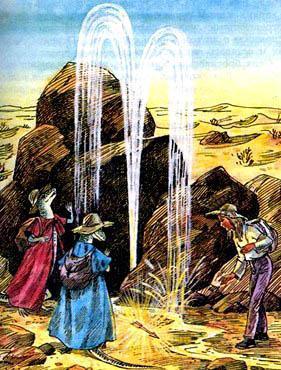 фонтан воды в пустыне