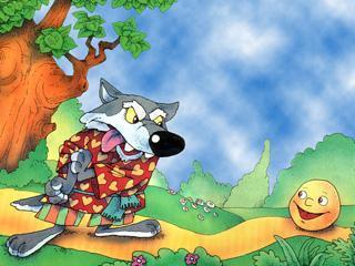 Катится колобок по дороге, навстречу ему волк