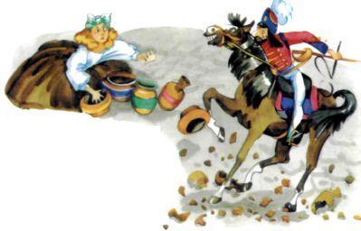 гусар на лошади разбил горшки в черепки