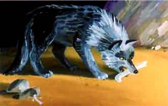 Кошка, гулявшая сама по себе (сказка) волк грызет кость