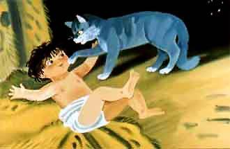 Кошка, гулявшая сама по себе и ребенок