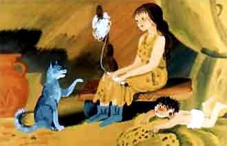 Кошка, гулявшая сама по себе (сказка) Кошка, гулявшая сама по себе женщина прядет