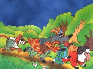 Кот, козел и баран бегут куда глаза глядят