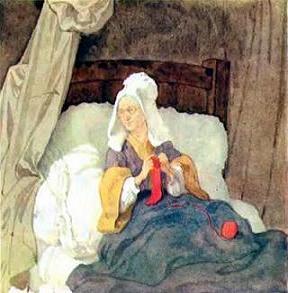 Красная шапочка (сказка) Бабушка Красной шапочки в постеле