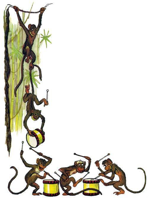 Крокодил обезьяны макаки барабаны