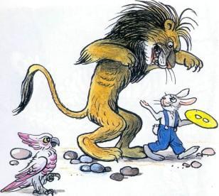 Сказка: Кролик который никого не боялся (иллюстрации: Сутеев В.) заяц и злой лев