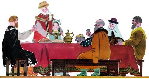 Крупеничка за столом