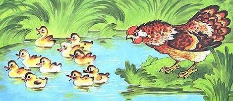 Курочка Ряба и десять утят - стих Курочка Ряба и десять утят плавают в озере
