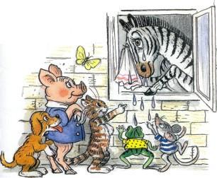 звери щенок котенок лягушонок мышенок поросенок зебра плачет