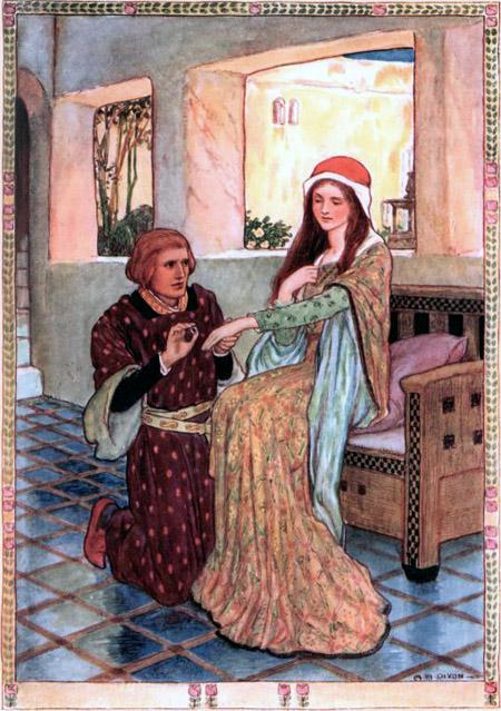 Легенды о короле Артуре Тристан на прощание подарил Изольде кольцо