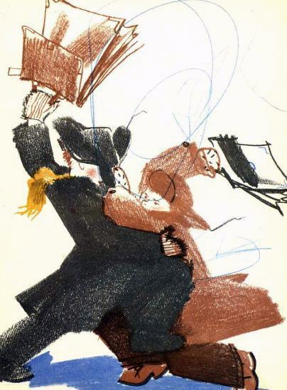 Без кондуктора (рассказ) мальчишки дерутся на портфелях