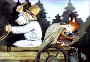 Лиса именинница (сказка) исичка из-под рогожки потихоньку рыбку из телеги давай выкидывать