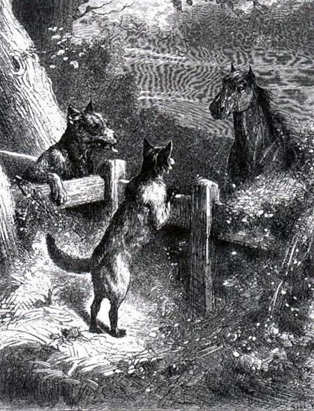 Лисица, волк и лошадь