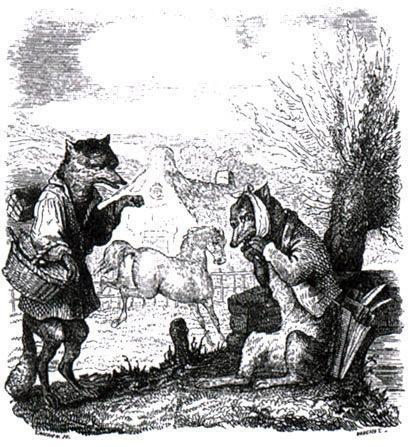 Лисица, волк и лошадь